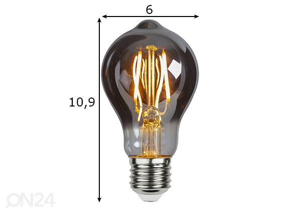 Koristeellinen LED-lamppu E27 2W mitat
