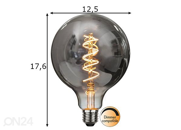 Koristeellinen LED-lamppu E27, 2W mitat