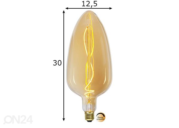 Koristeellinen LED-lamppu E27, 3,3W mitat
