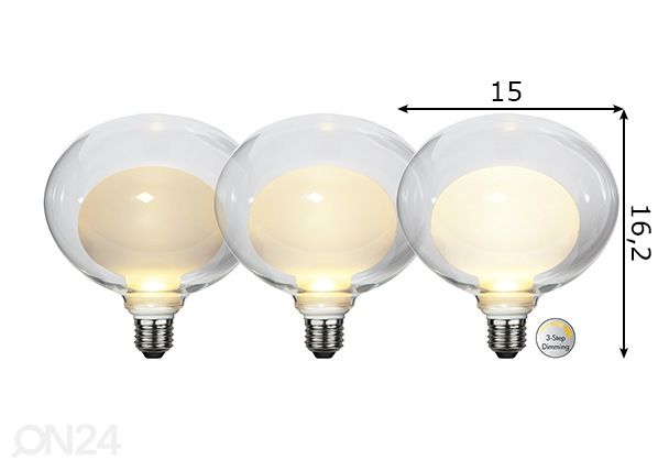 Koristeellinen LED-lamppu E27 3,5W mitat