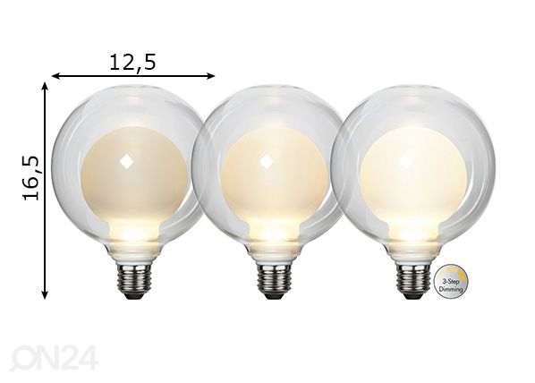 Koristeellinen LED-lamppu E27 3,5W mitat
