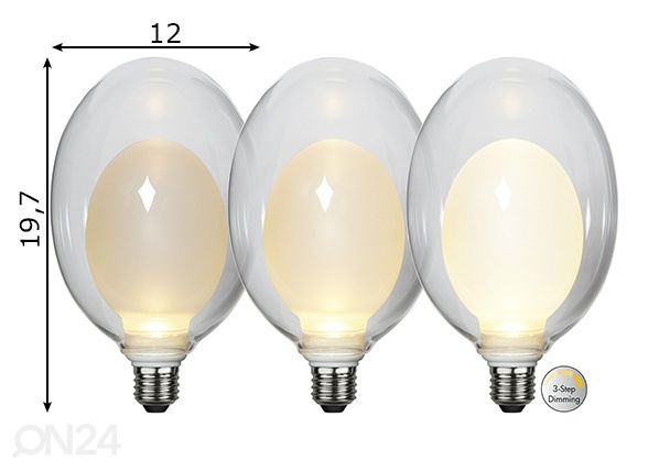 Koristeellinen LED-lamppu E27 3,5W mitat