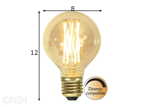 Koristeellinen LED-lamppu E27 3,7W mitat