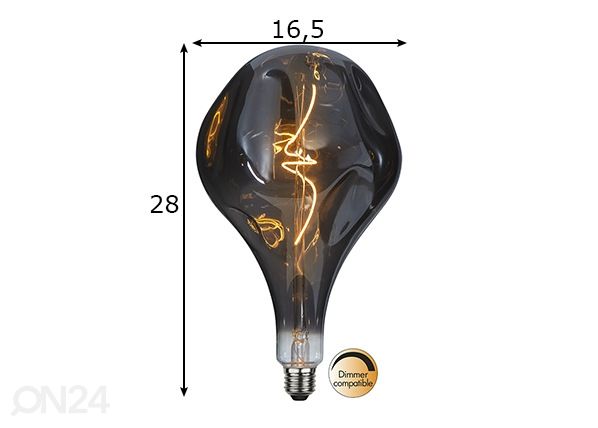 Koristeellinen LED lamppu E27, 3,8W mitat