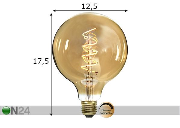 Koristeellinen LED-lamppu E27, 3W mitat