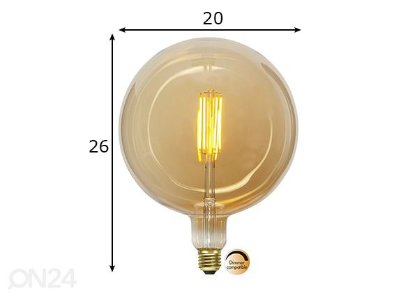 Koristeellinen LED-lamppu E27 4,5 W mitat