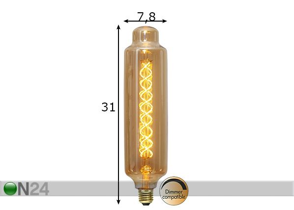 Koristeellinen LED lamppu E27 4,7 W mitat