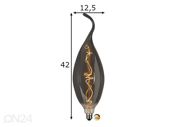 Koristeellinen LED-lamppu E27, 4 W mitat