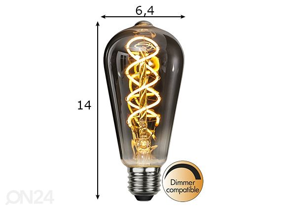 Koristeellinen LED-lamppu E27 4W mitat