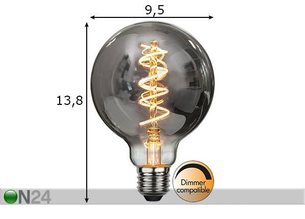 Koristeellinen LED-lamppu E27 4W mitat