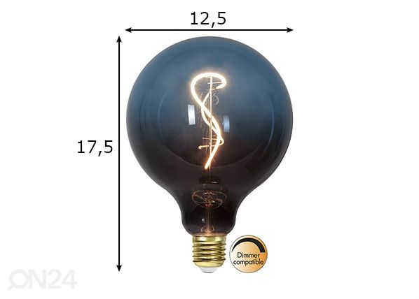 Koristeellinen LED-lamppu E27, 4W mitat