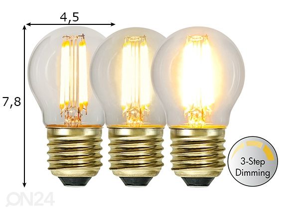 Koristeellinen LED-lamppu E27 4W mitat