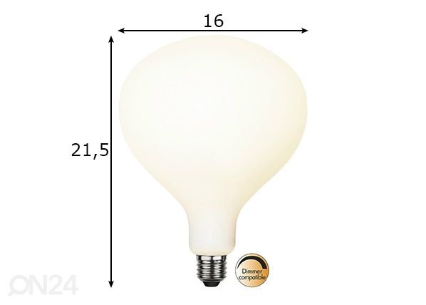 Koristeellinen LED-lamppu E27 5,6W mitat