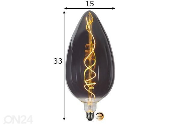 Koristeellinen LED-lamppu E27, 5,8W mitat