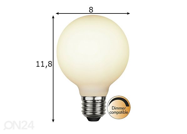 Koristeellinen LED-lamppu E27 5W mitat