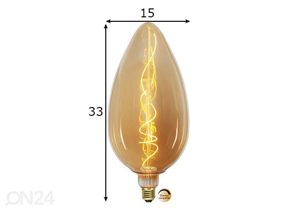 Koristeellinen LED-lamppu E27, 5W mitat