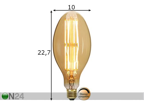 Koristeellinen LED lamppu E27 6,5 W mitat