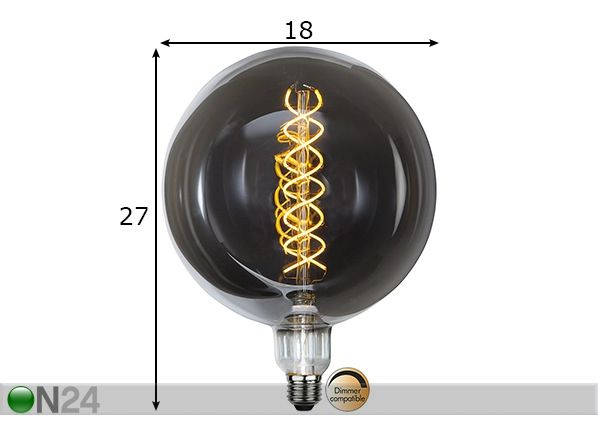 Koristeellinen LED lamppu E27 6 W mitat