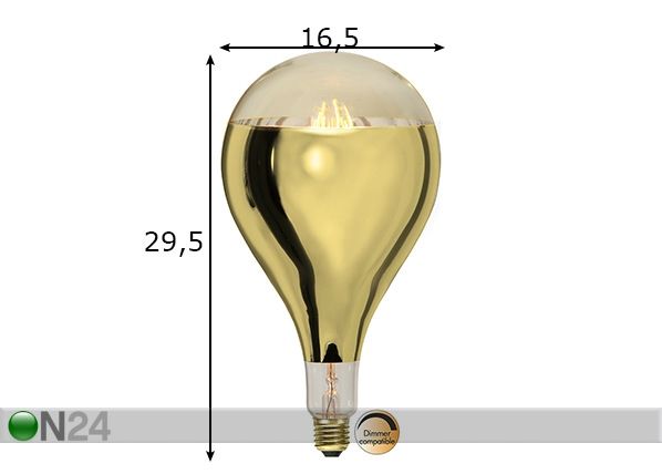 Koristeellinen LED lamppu E27 8 W mitat