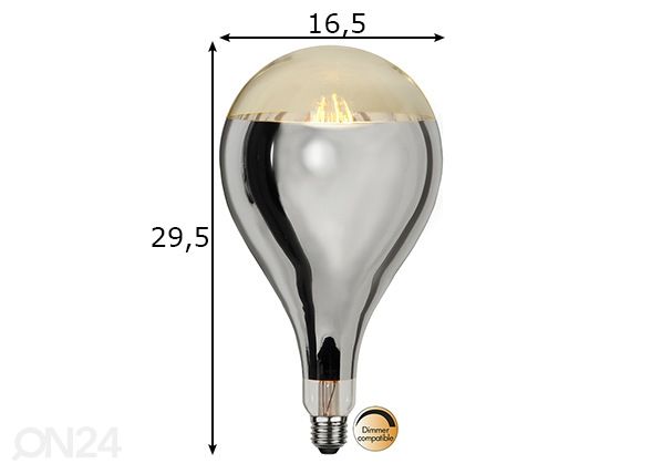 Koristeellinen LED lamppu E27 8 W mitat