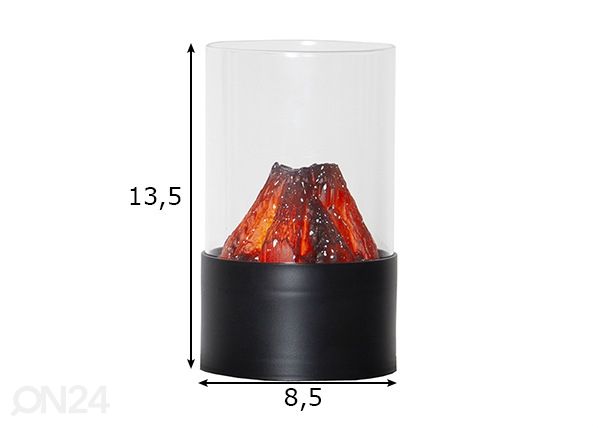 Koristelyhty Fireplace mitat