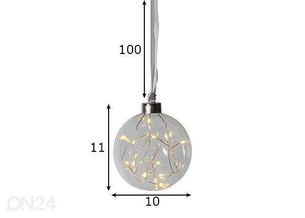 Koristepallo Glow mitat