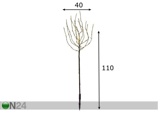 Koristepuu valoilla 110 cm LED mitat
