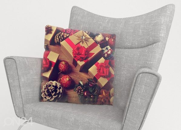 Koristetyynyliina CHRISTMAS GIFTS 40x40 cm