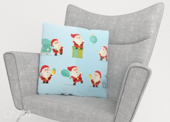 Koristetyynyliina HAPPY SANTAS 40x40 cm