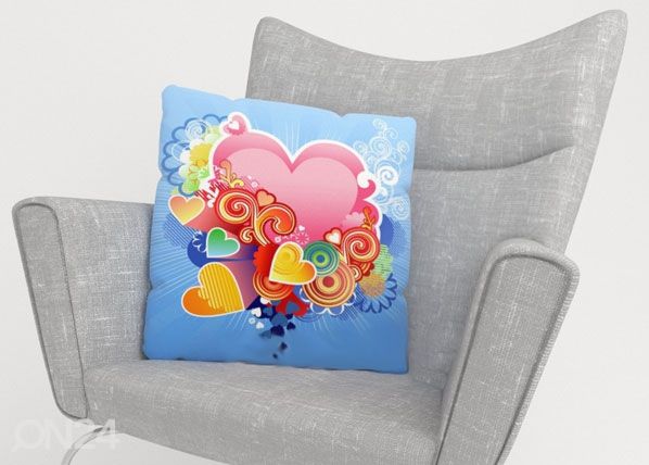 Koristetyynyliina PINK HEART 40x40 cm