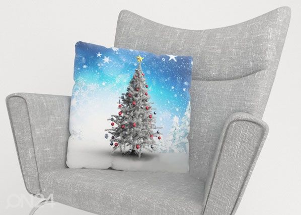 Koristetyynyliina WHITE CHRISTMAS TREE 40x40 cm