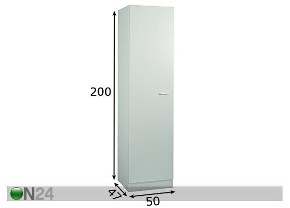 Korkea kaappi BASIC 50 mitat