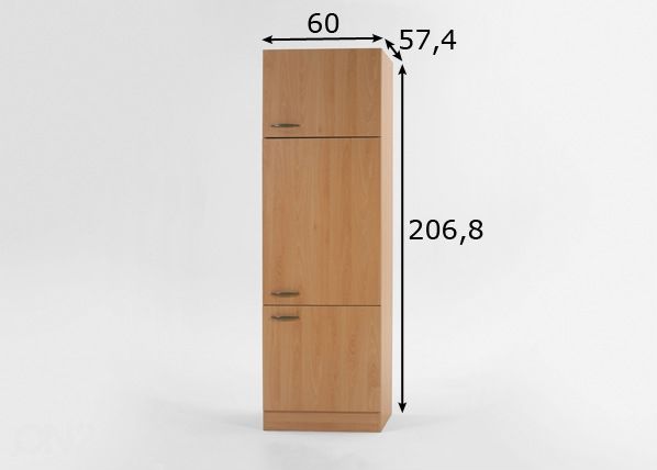 Korkea keittiökaappi KLASSIK 60 mitat