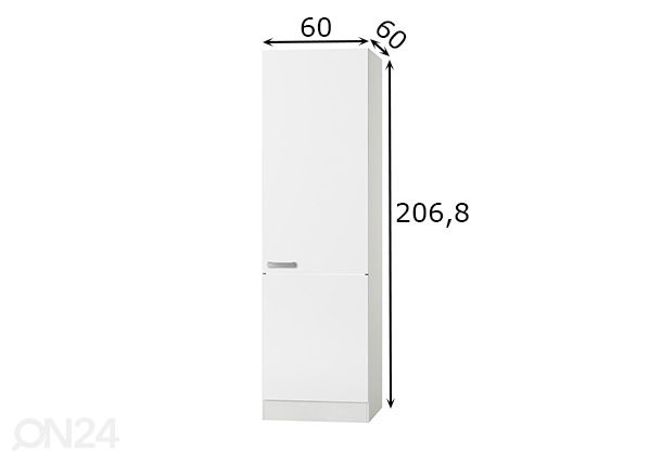 Korkea keittiökaappi Oslo 60 cm mitat