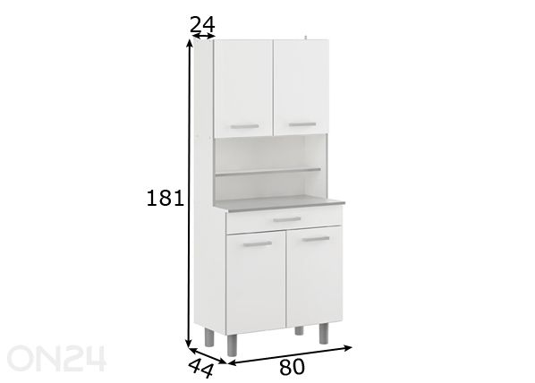 Korkea keittiökaappi PIXEL mitat