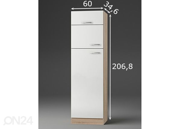 Korkea keittiön kaappi Dakar 60 cm mitat