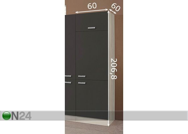 Korkea keittiön kaappi Faro 60 cm mitat