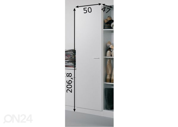 Korkea keittiön kaappi Klassik 50 mitat