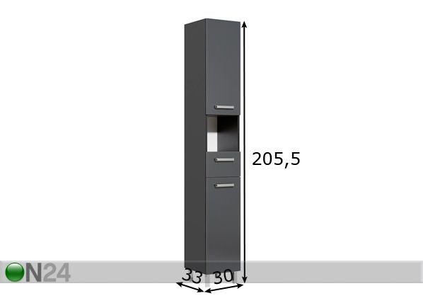 Korkea kylpyhuoneen kaappi 311 mitat