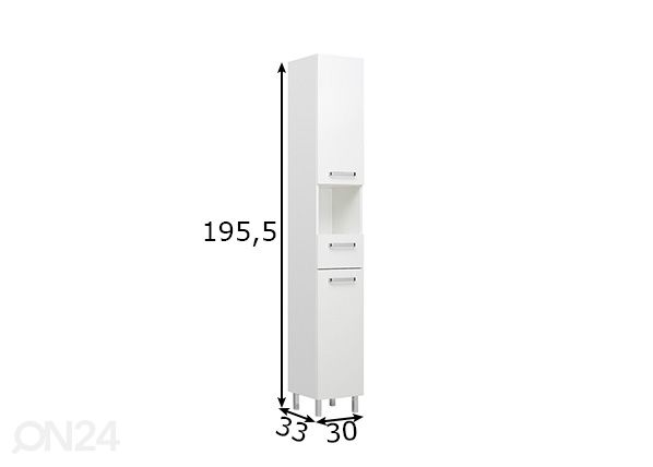 Korkea kylpyhuoneen kaappi 312 mitat