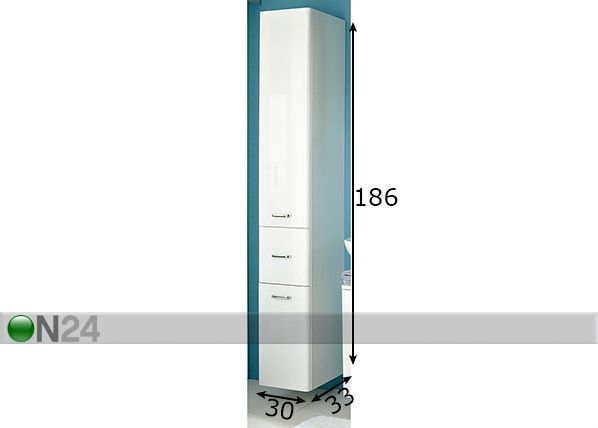 Korkea kylpyhuoneen kaappi 359 mitat
