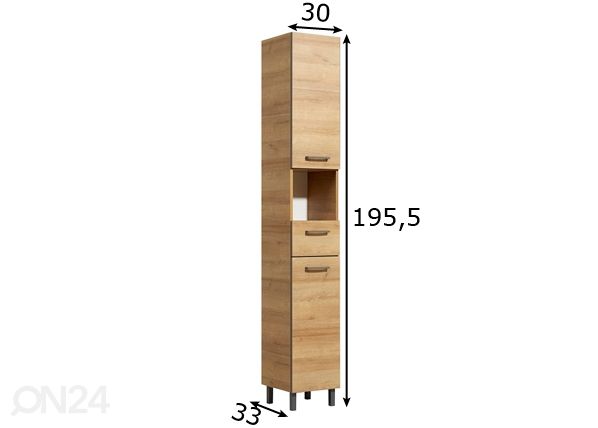 Korkea kylpyhuoneen kaappi 919 mitat