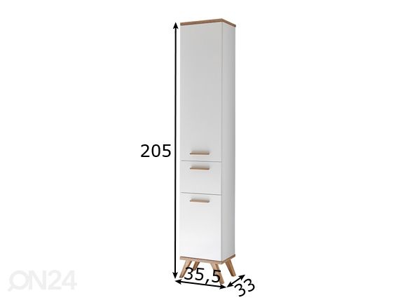 Korkea kylpyhuoneen kaappi 923 mitat