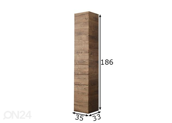 Korkea kylpyhuoneen kaappi 943 mitat
