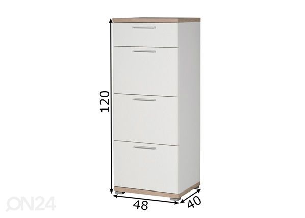 Korkea lipasto Top mitat