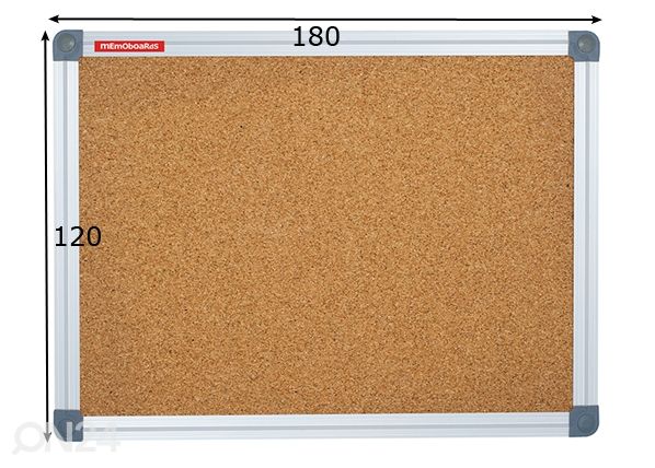 Korkkitaulu memoboards Classic (alum.kehys) 180x120 cm mitat