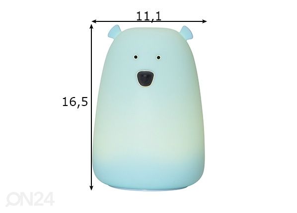 Kosketusherkkä pöytävalaisin Big Bear, sininen mitat
