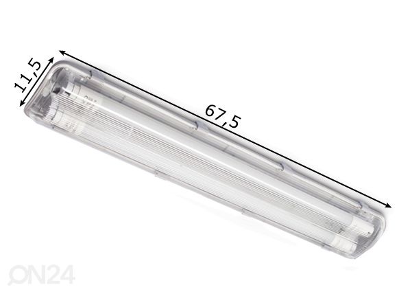 Kosteudenkestävä valaisin LED 18 W mitat