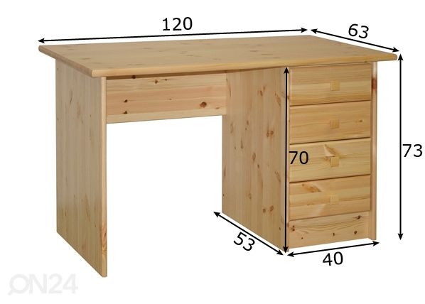 Koulupöytä mitat