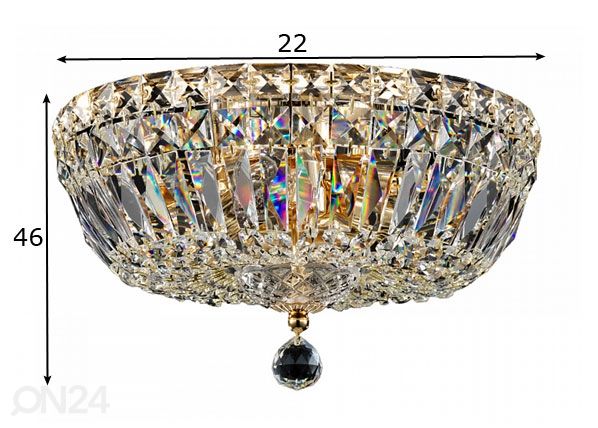 Kristallivalaisin Royal Classic mitat